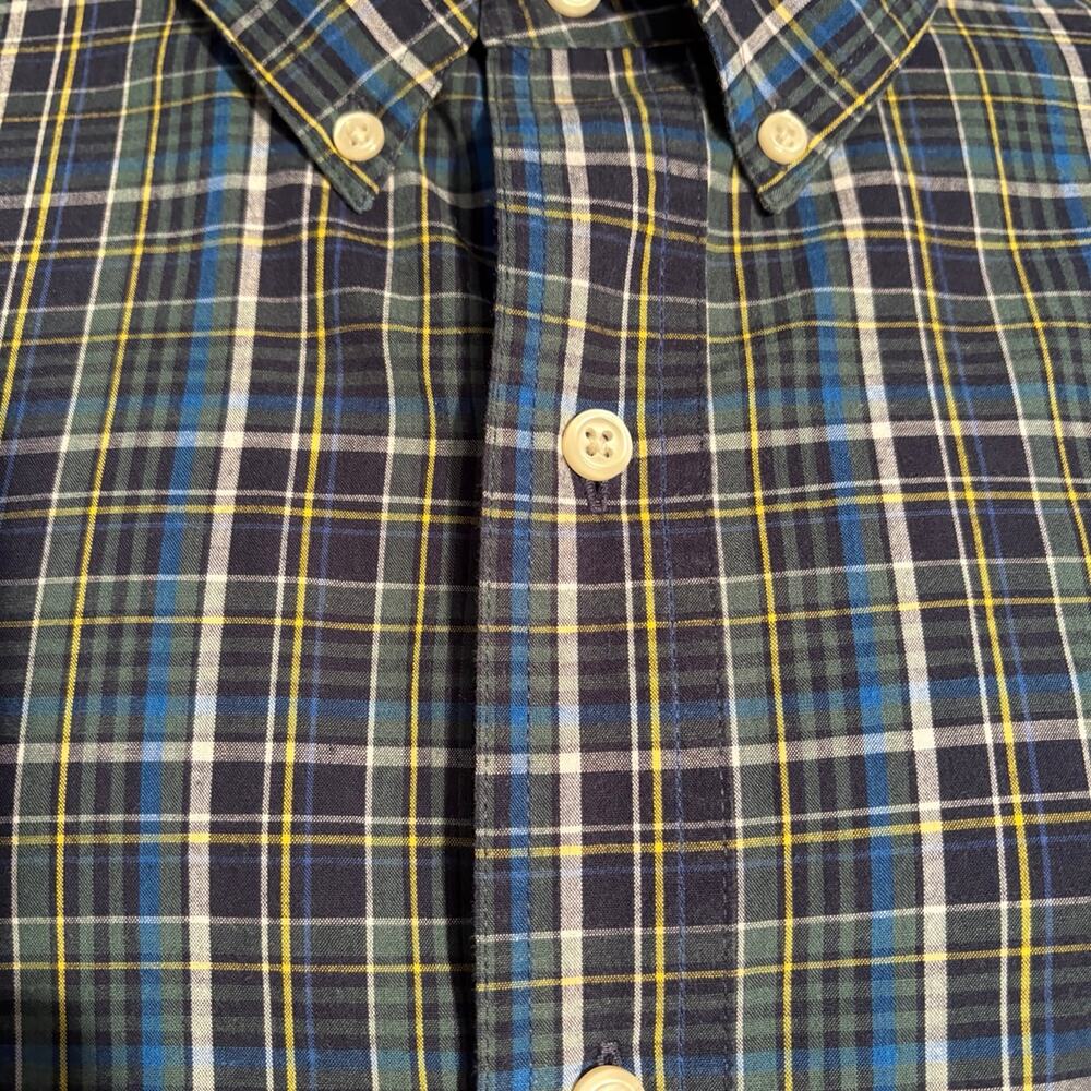 Chaps Shirt Men's 2XL Long Sleeve Button Down Stretch Easy Care Green Plaid - Picture 2 of 12